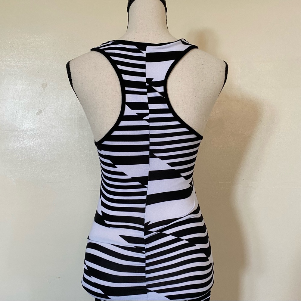 Bebe Racerback Black & White Maxi Dress - Picture 4 of 7